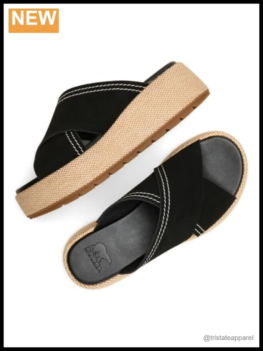 Suede Platform Slide Sandals Cushioned EVA Footbed Raffia Wrapped Casual